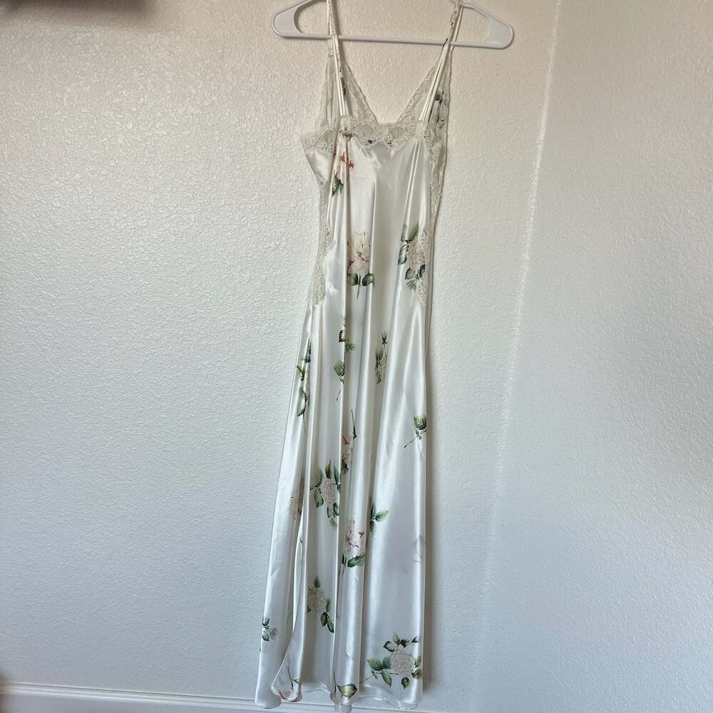 Vintage Christian Dior Le Connaisseur Lace Chemise Slip Nightgown Robe Set - Picture 4 of 11